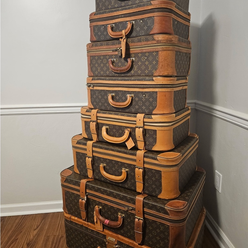 Louis Vuitton Brown Trunk Travel Set